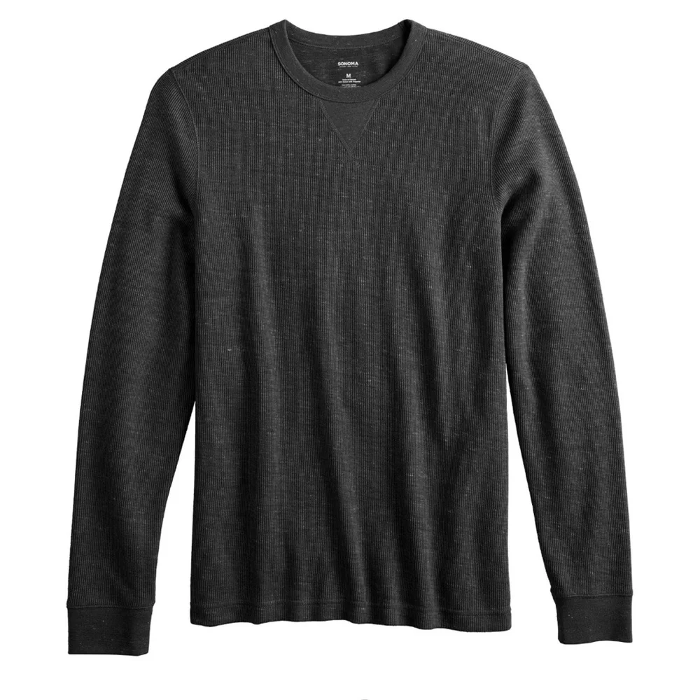 3 pc Sonoma Men's Long Sleeve THERMALS BUNDLE -BLACK -GRAY-BROWN